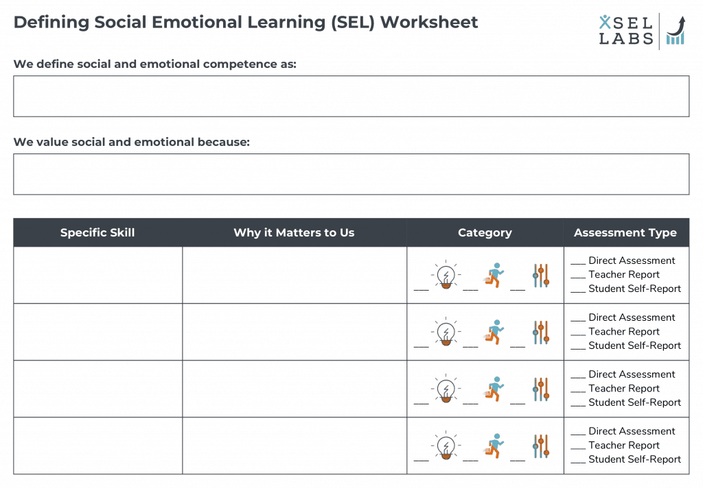 Defining Social Emotional Learning (SEL) Worksheet | xSEL Labs